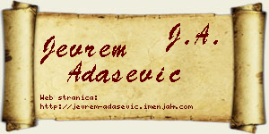 Jevrem Adašević vizit kartica